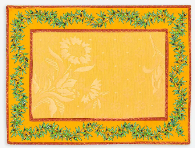 Provence Jacquard tea mat (Olivette yellow - Delft yellow) - Click Image to Close